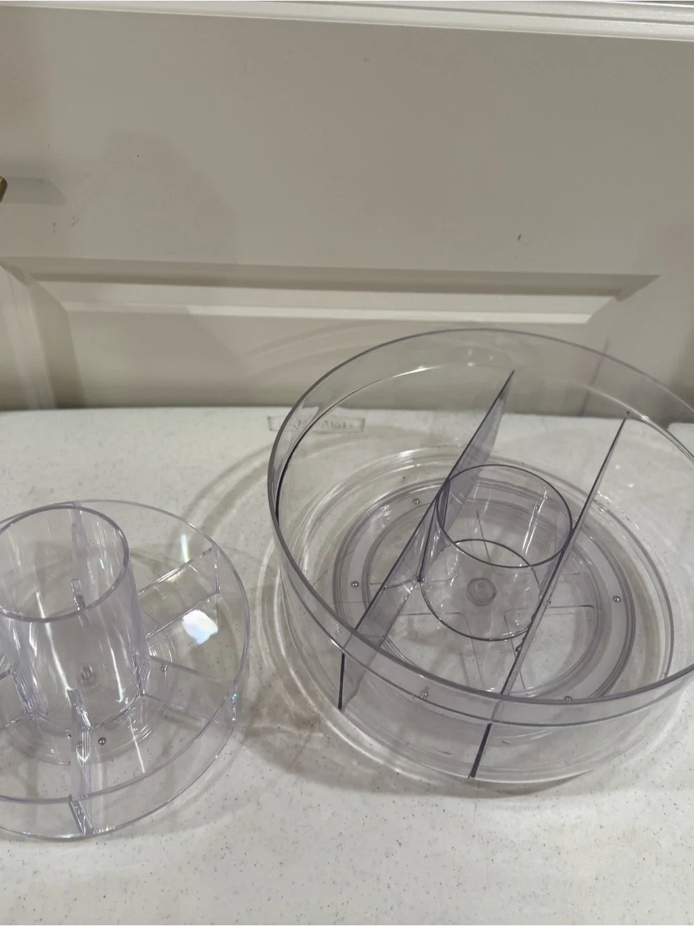 Clear Rotating Cosmetic Organizer - 2-Piece Makeup Storage Set